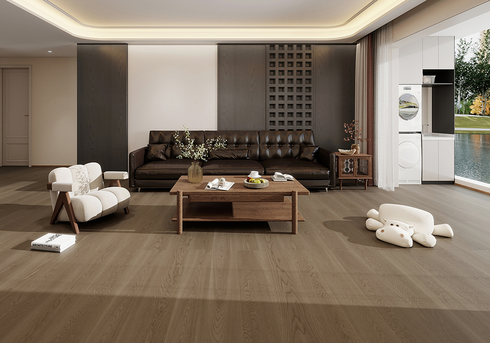 Фирменный дубовый прямой деревянный пол Cloud-Drift Engineered Wood Flooring-KZD1203
