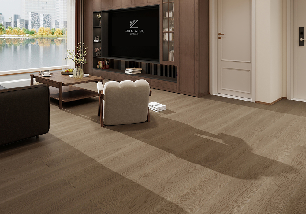 Фирменный дубовый прямой деревянный пол Cloud-Drift Engineered Wood Flooring-KZD1203