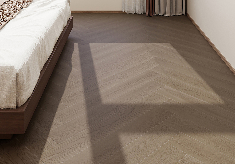 Фирменный дубовый прямой деревянный пол Cloud-Drift Engineered Wood Flooring-KZD1203