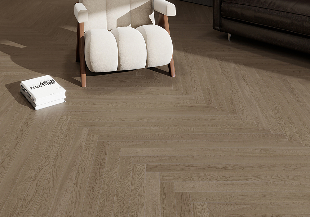 Фирменный дубовый прямой деревянный пол Cloud-Drift Engineered Wood Flooring-KZD1203