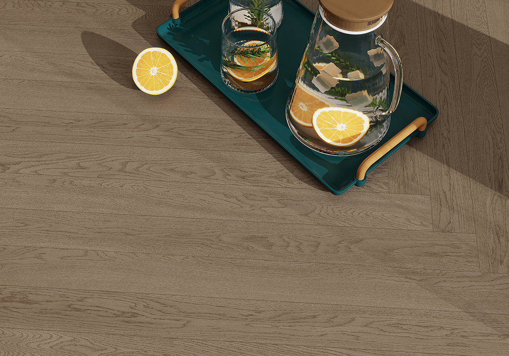 Фирменный дубовый прямой деревянный пол Cloud-Drift Engineered Wood Flooring-KZD1203